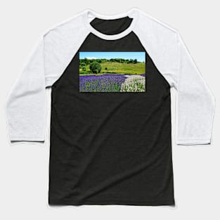 Hilly Lavender Countryside Baseball T-Shirt